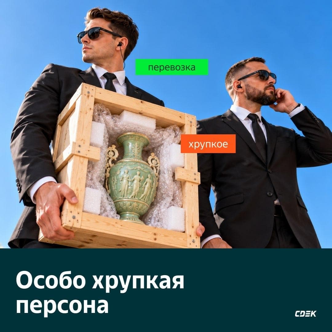 Алло, охрана? Да-да, вы нужны нам для перевозки вазы! Для хрупких, тяжёлых...